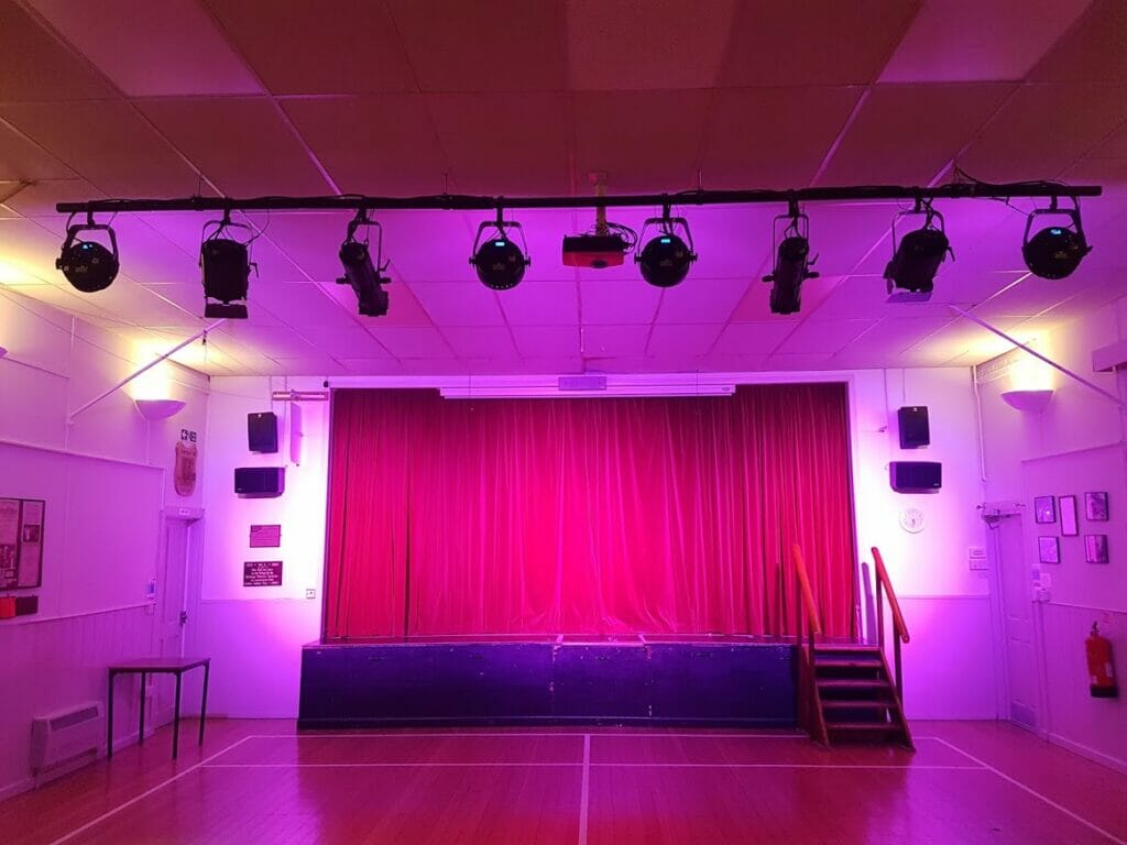 Barkway Village Hall stage lighting