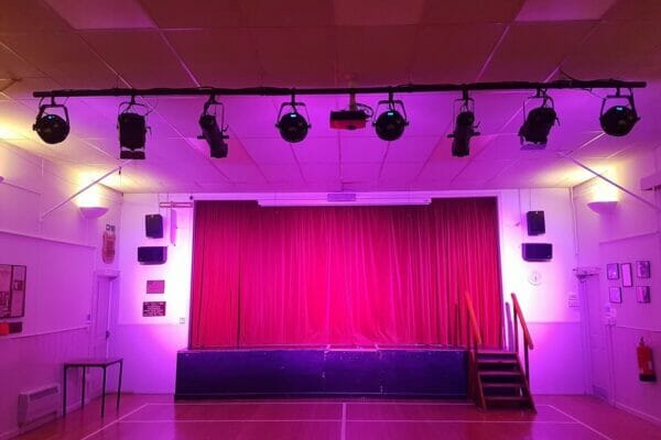 Barkway Village Hall stage lighting